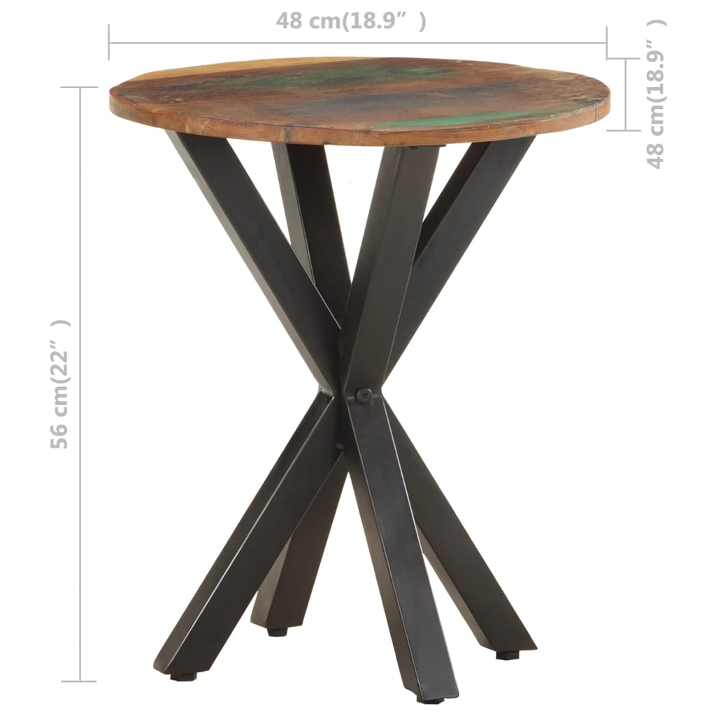 Sidebord 48x48x56 cm gjenvunnet heltre