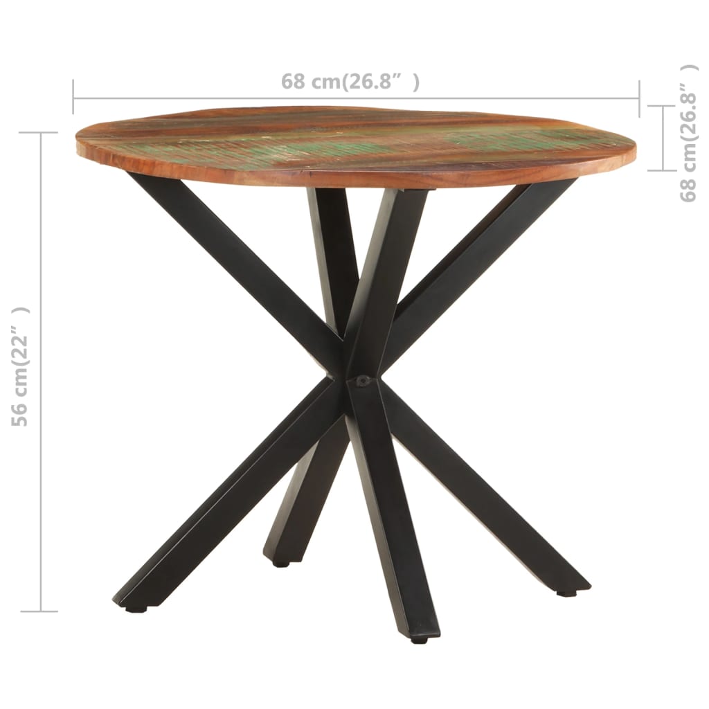 Sidebord 68x68x56 cm gjenvunnet heltre