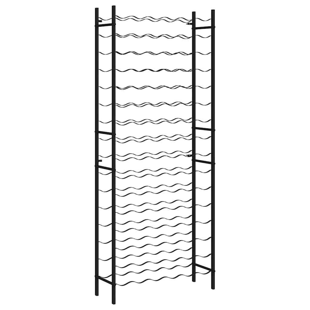 Vinstativ for 96 flasker svart jern vidaXL