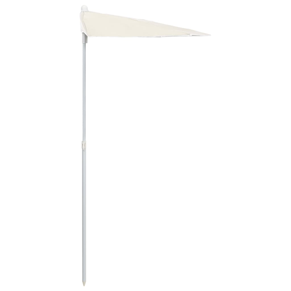Halvrund parasoll med stang 180x90 cm sand