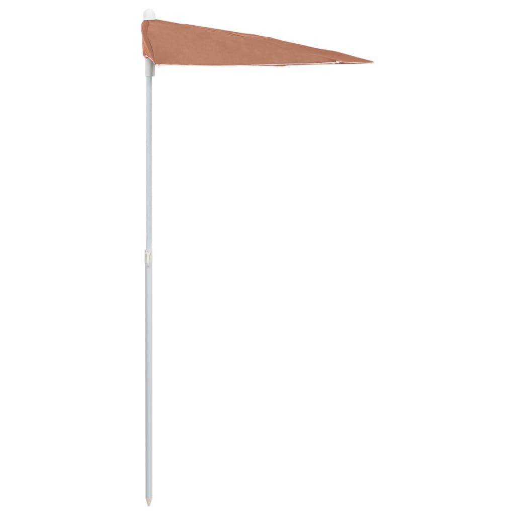 Halvrund parasoll med stang 180x90 cm terrakotta