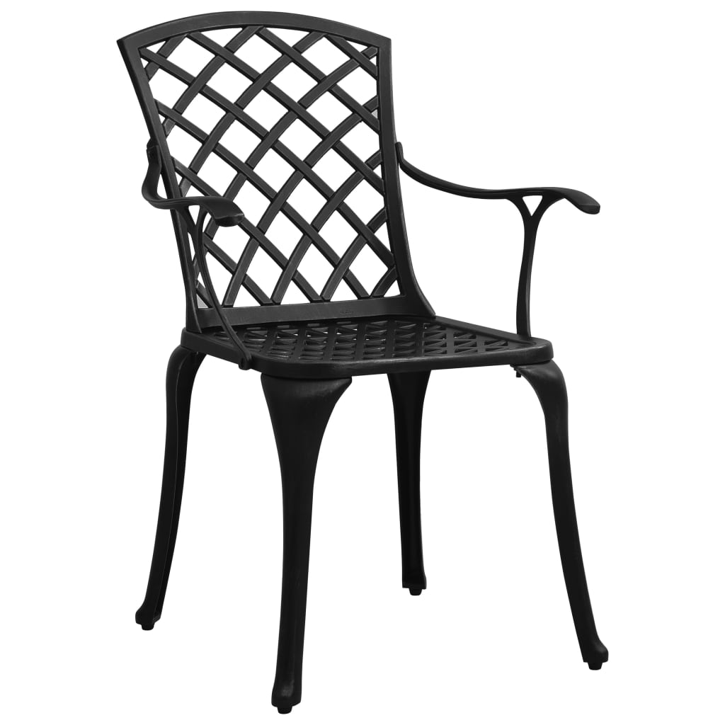 Hagestoler 2 stk støpt aluminium svart