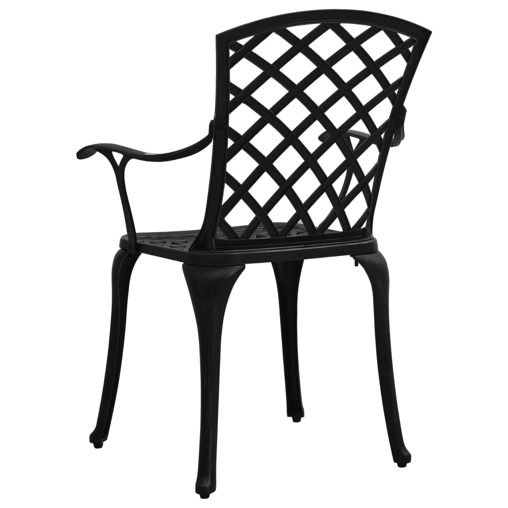 Hagestoler 2 stk støpt aluminium svart