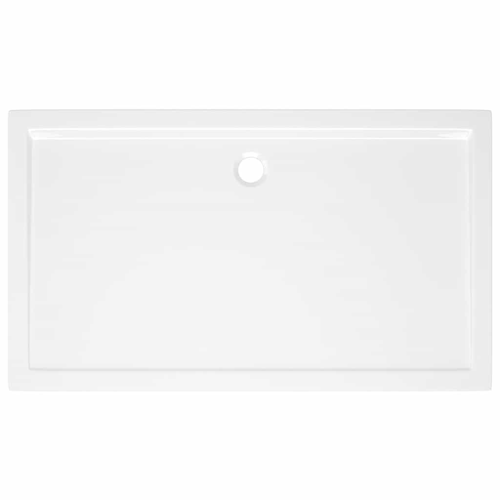 Rektangulært dusjbrett ABS hvit 70x120 cm vidaXL