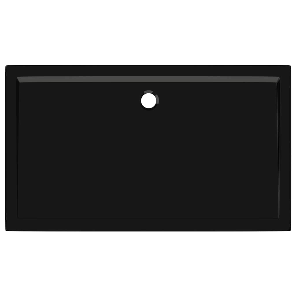 Rektangulært dusjbrett ABS svart 70x120 cm vidaXL