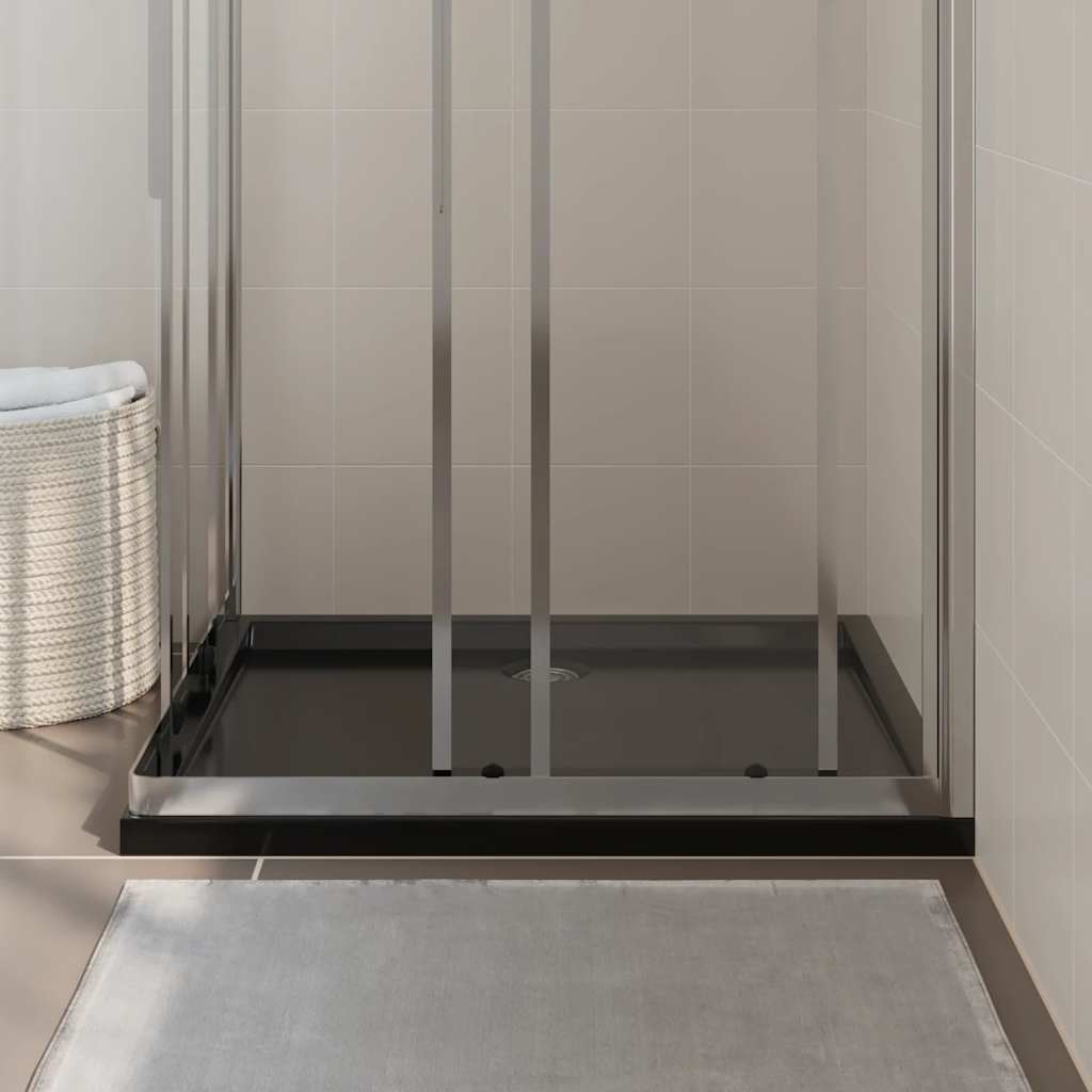 Rektangulært dusjbrett ABS svart 80x90 cm
