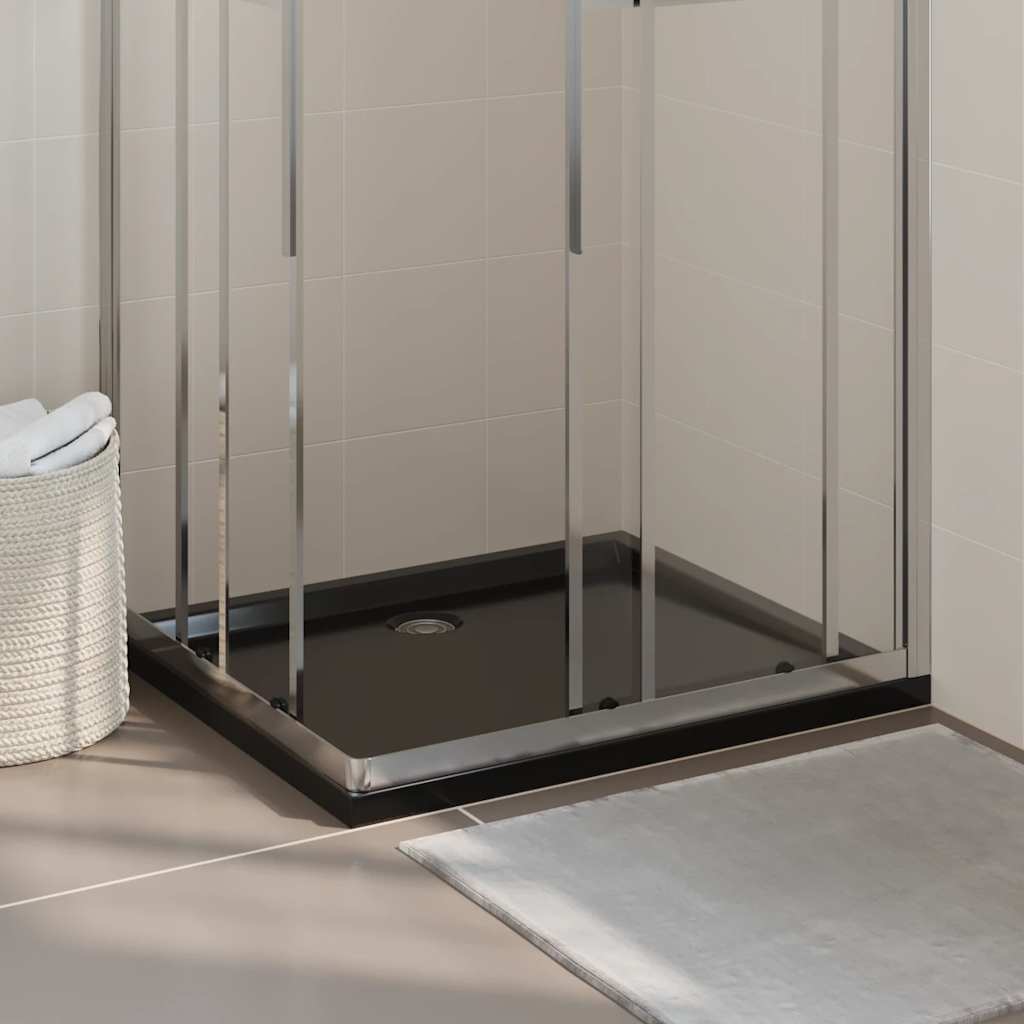 Rektangulært dusjbrett ABS svart 80x90 cm