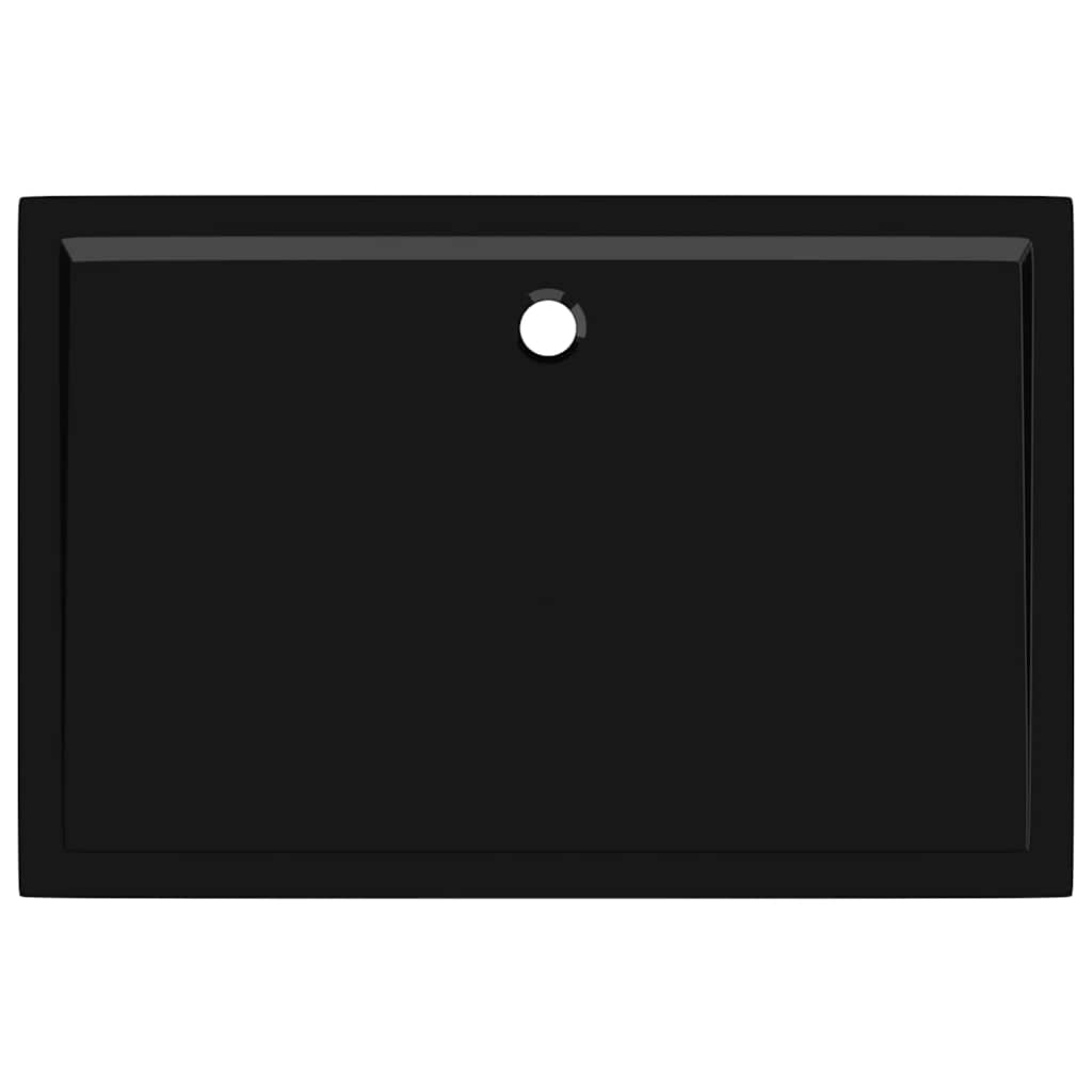 Rektangulært dusjbrett ABS svart 80x120 cm vidaXL