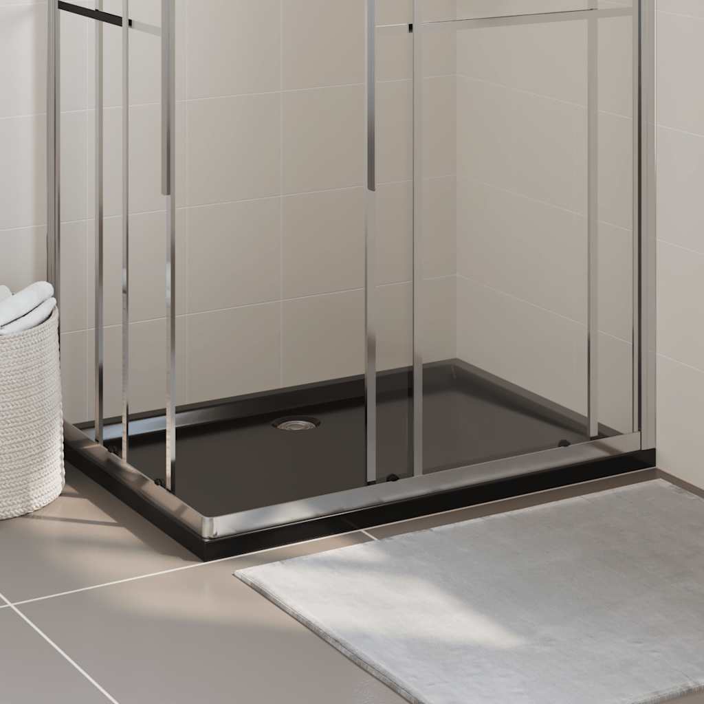 Rektangulært dusjbrett ABS svart 80x120 cm vidaXL