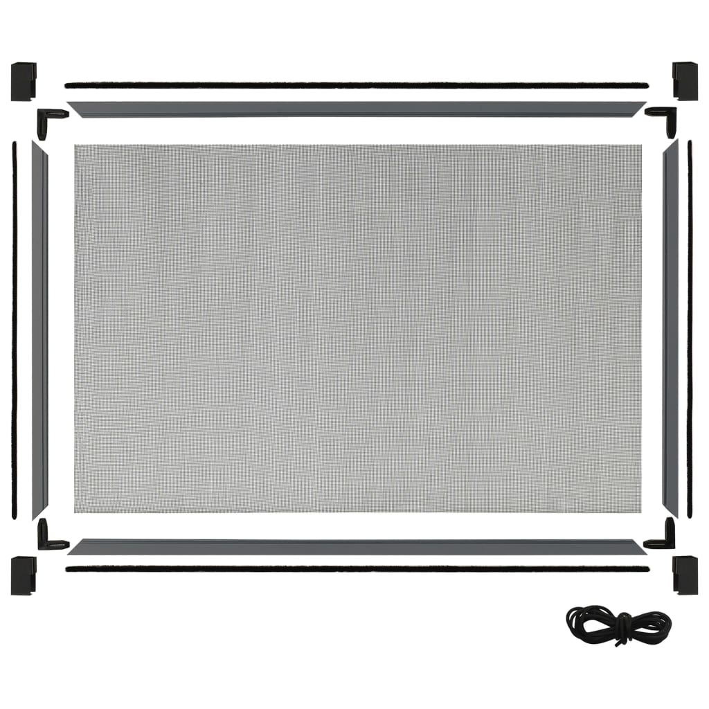 Utvidbar insektskjerm for vindu antrasitt (75-143)x50 cm