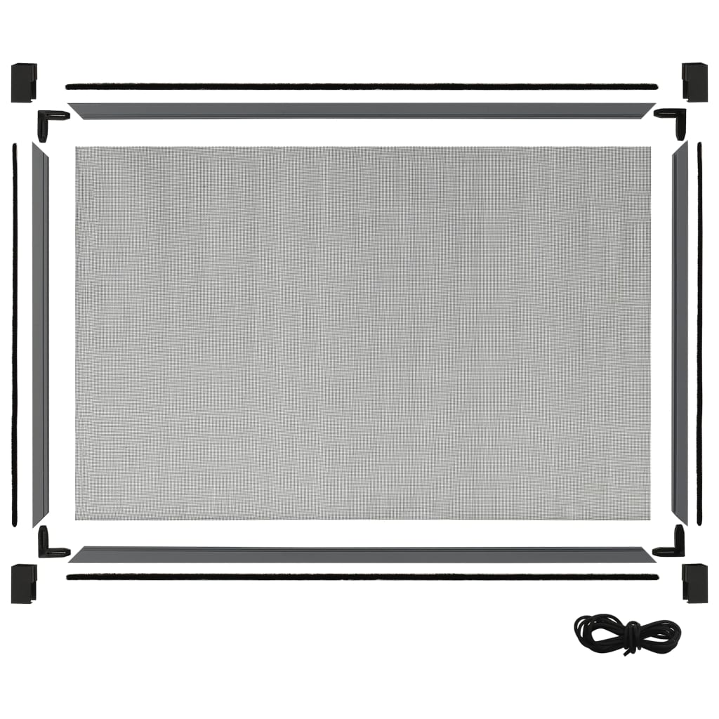 Utvidbar insektskjerm for vindu antrasitt (100-193)x75 cm