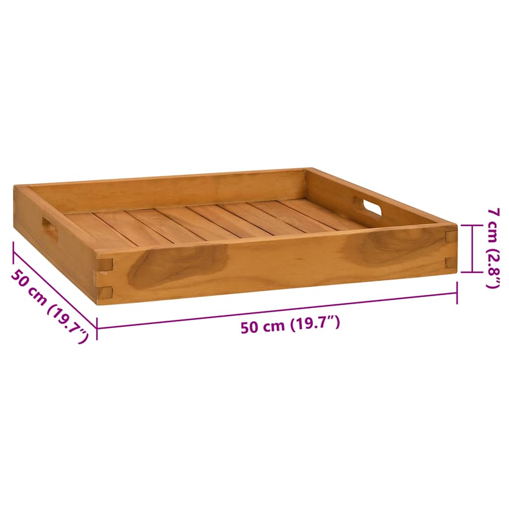 Serveringsbrett 50x50 cm heltre teak vidaXL