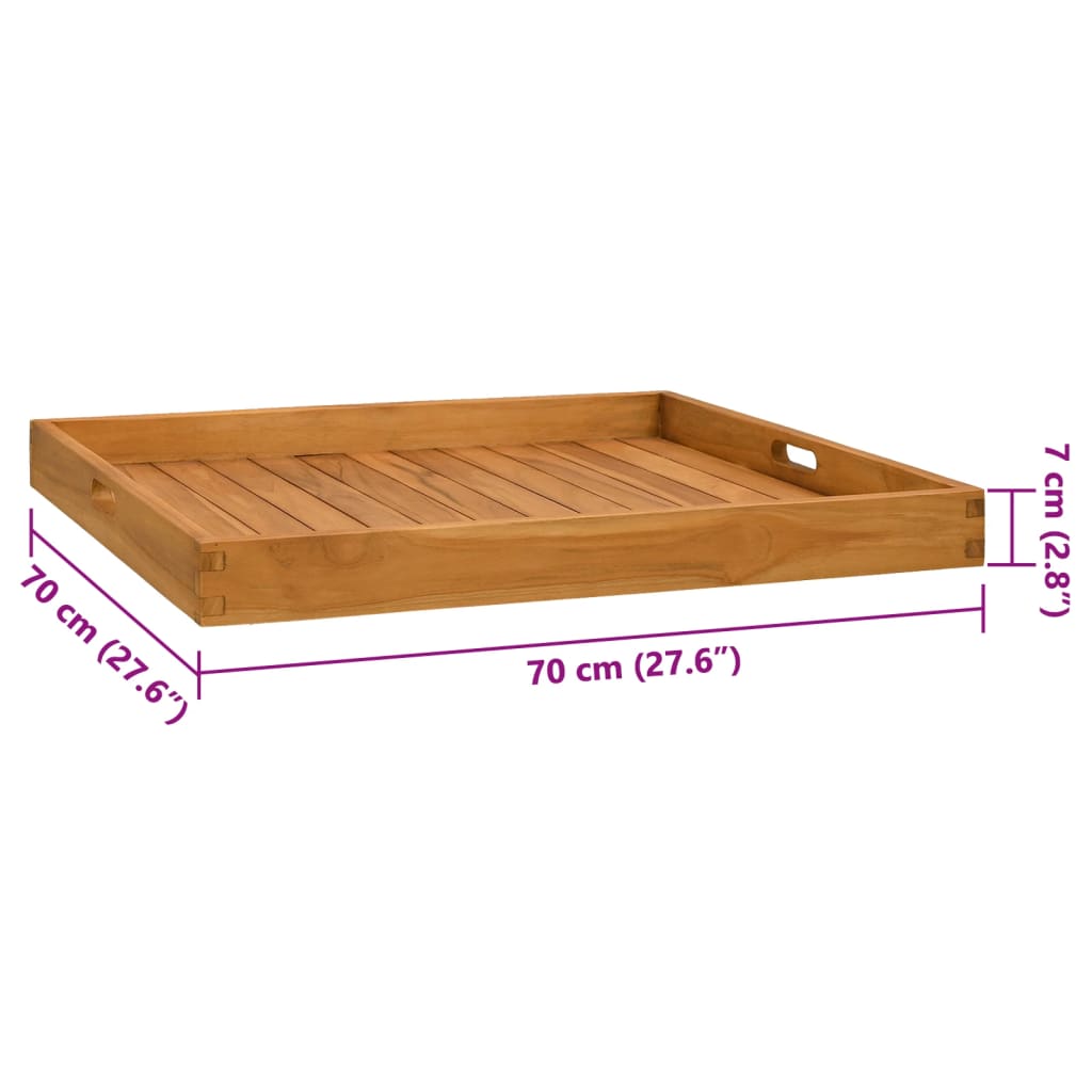 Serveringsbrett 70x70 cm heltre teak vidaXL