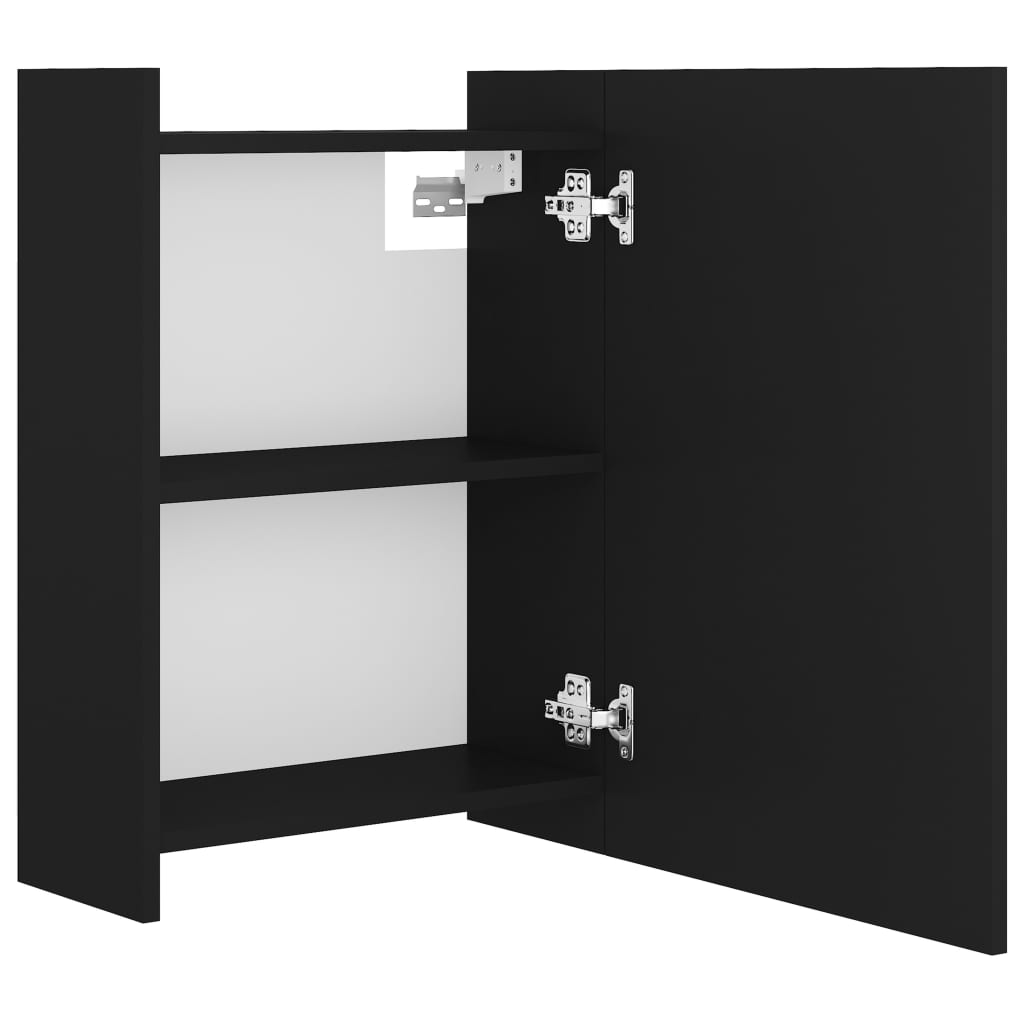 Speilskap til baderom svart 62,5x20,5x64 cm konstruert tre