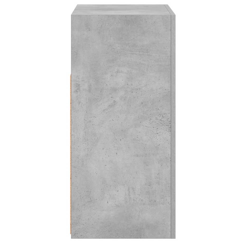 Skjenk med LED-lys betonggrå 80x35x75 cm