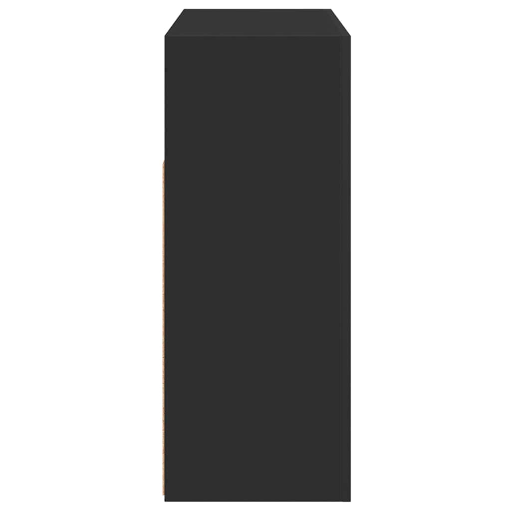 Skjenk med LED-lys svart 115,5x30x75 cm