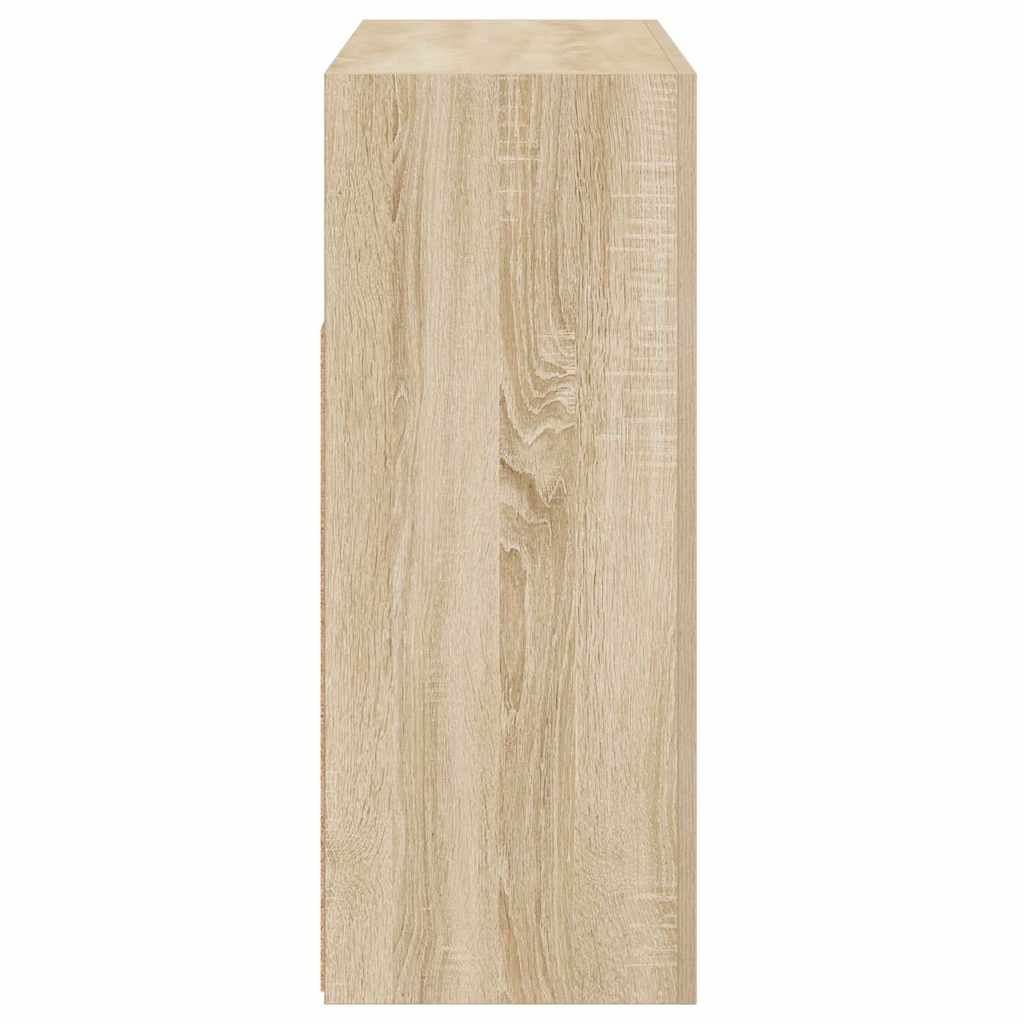 Skjenk med LED-lys sonoma eik 115,5x30x75 cm