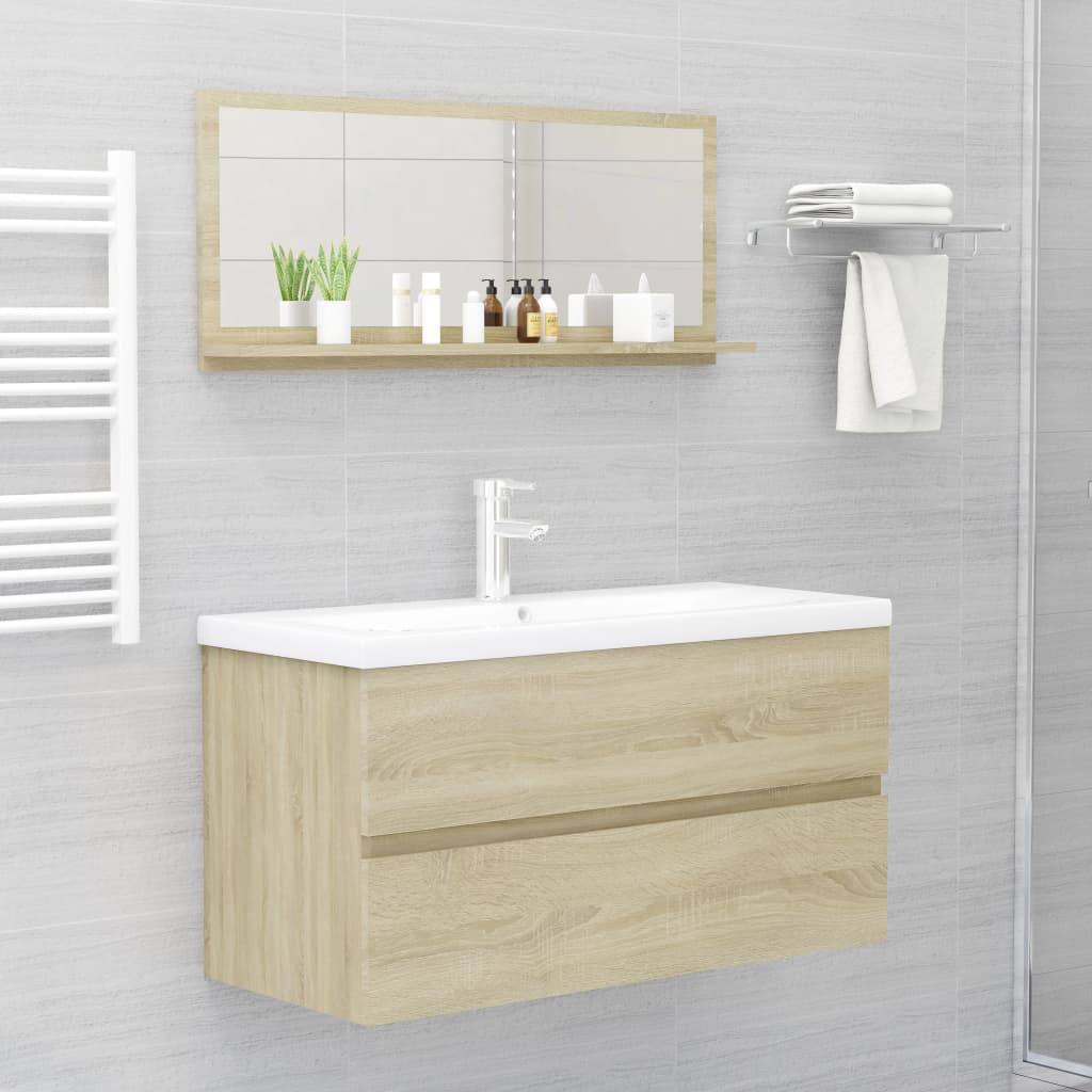 Baderomsspeil sonoma eik 90x10,5x37 cm sponplate