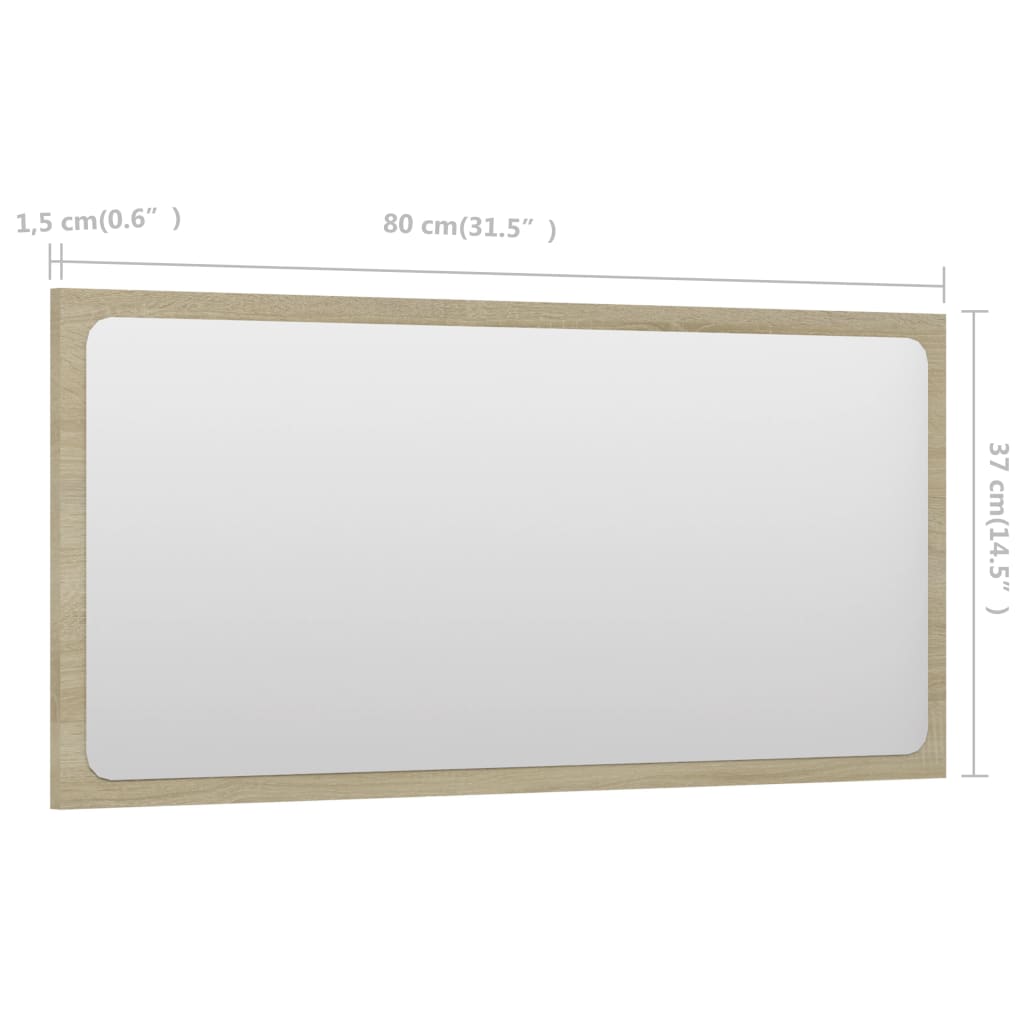 Baderomsspeil sonoma eik 80x1,5x37 cm sponplate