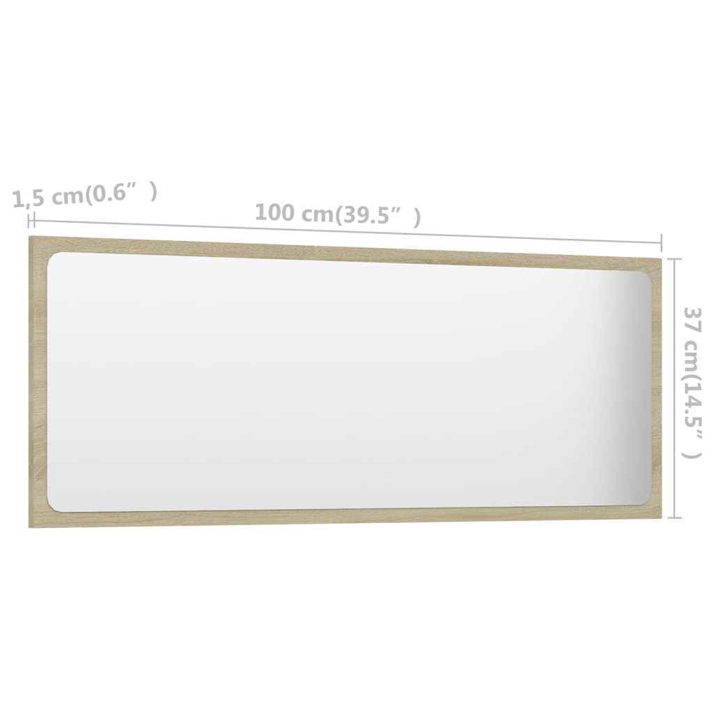 Baderomsspeil sonoma eik 100x1,5x37 cm sponplate