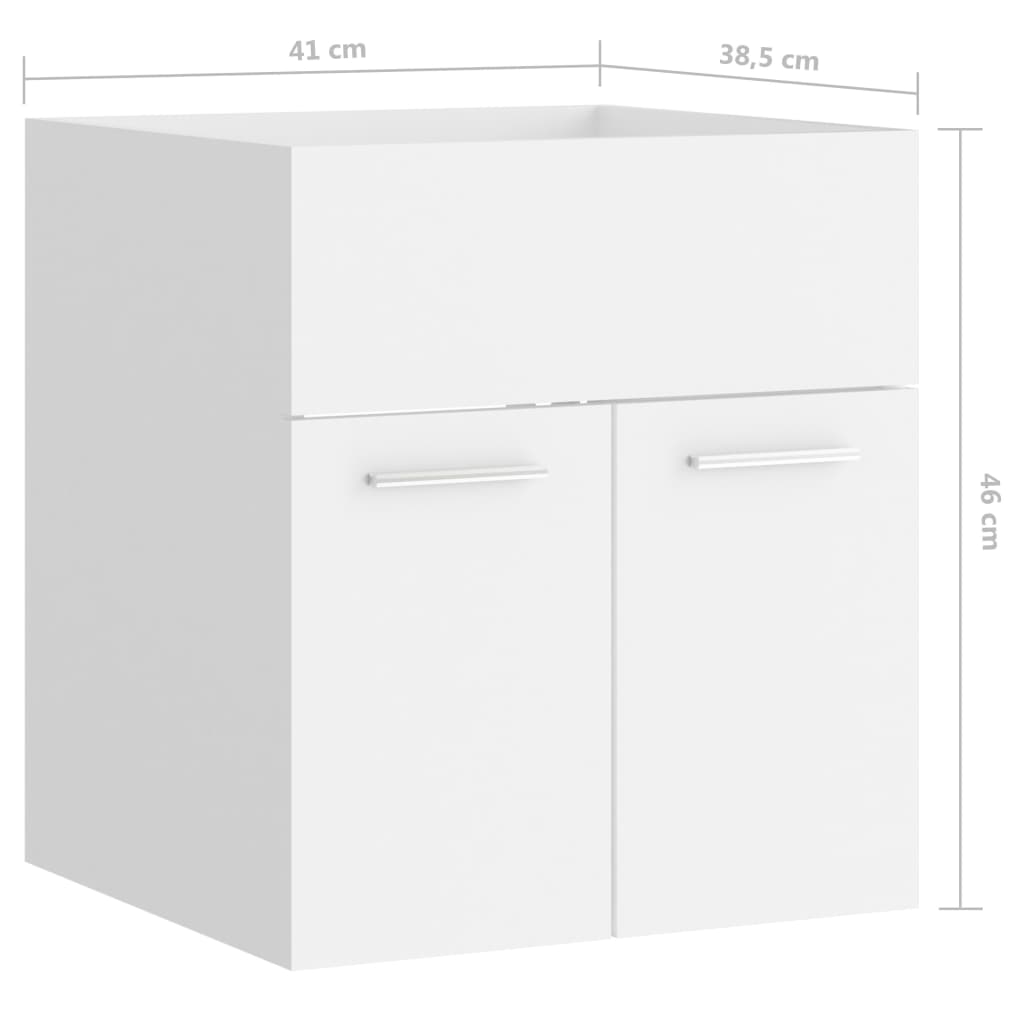 Servantskap hvit 41x38,5x46 cm konstruert tre