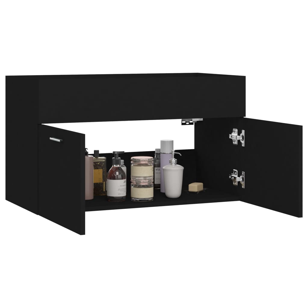 Servantskap svart 80x38,5x46 cm konstruert tre
