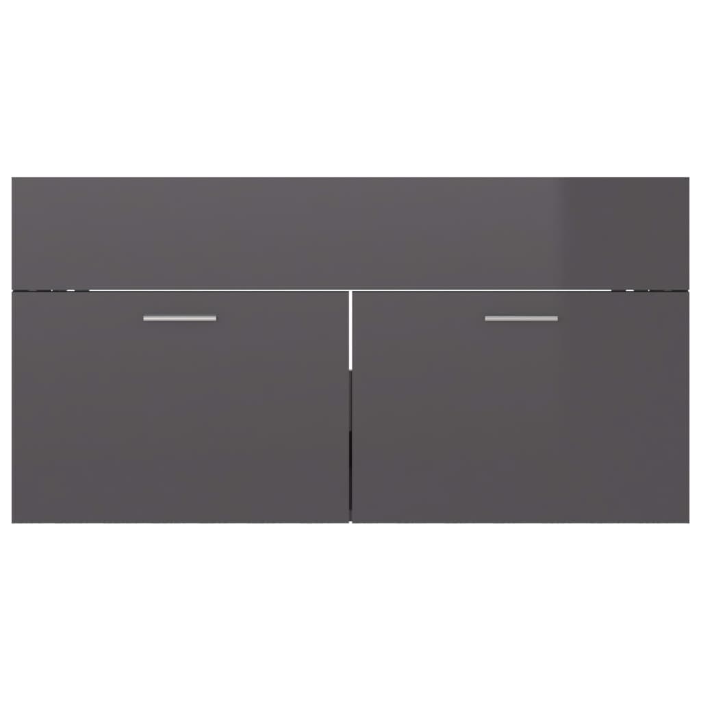 Servantskap høyglans grå 90x38,5x46 cm konstruert tre