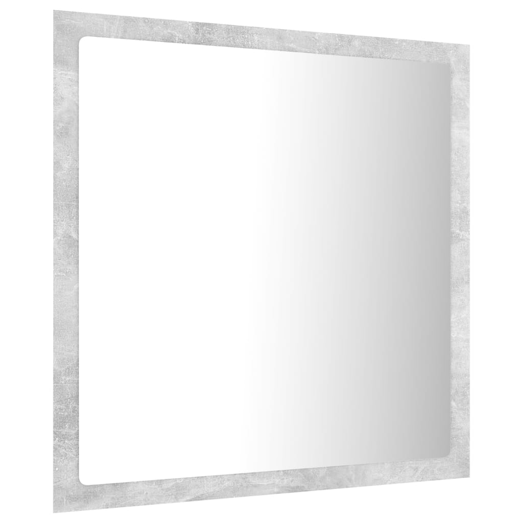 LED-badespeil betonggrå 40x8,5x37 cm akryl