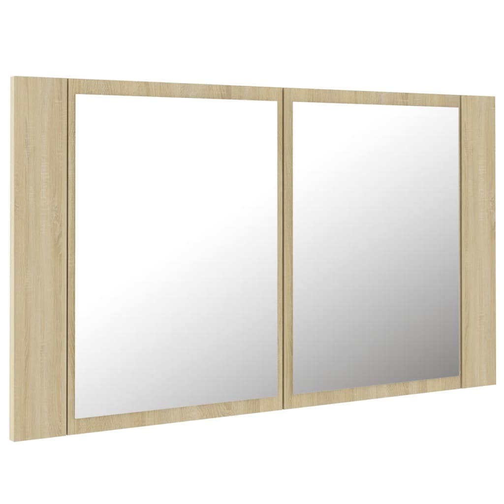 LED-speilskap sonoma eik 80x12x45 cm akryl