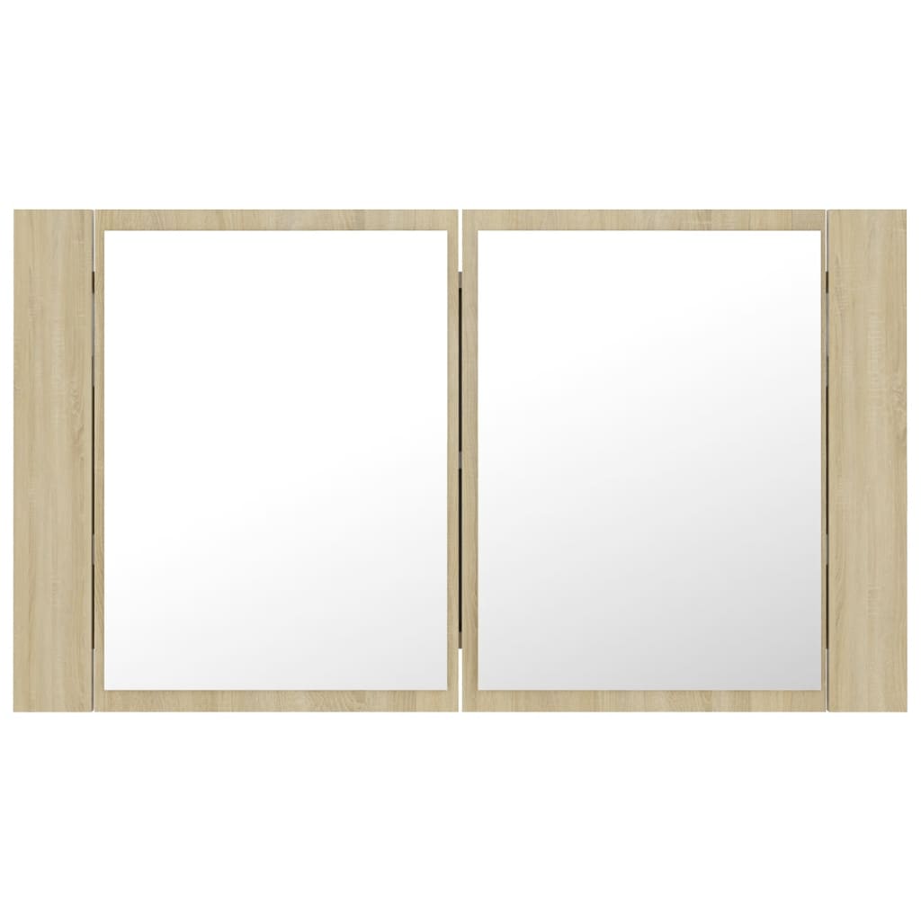 LED-speilskap sonoma eik 80x12x45 cm akryl