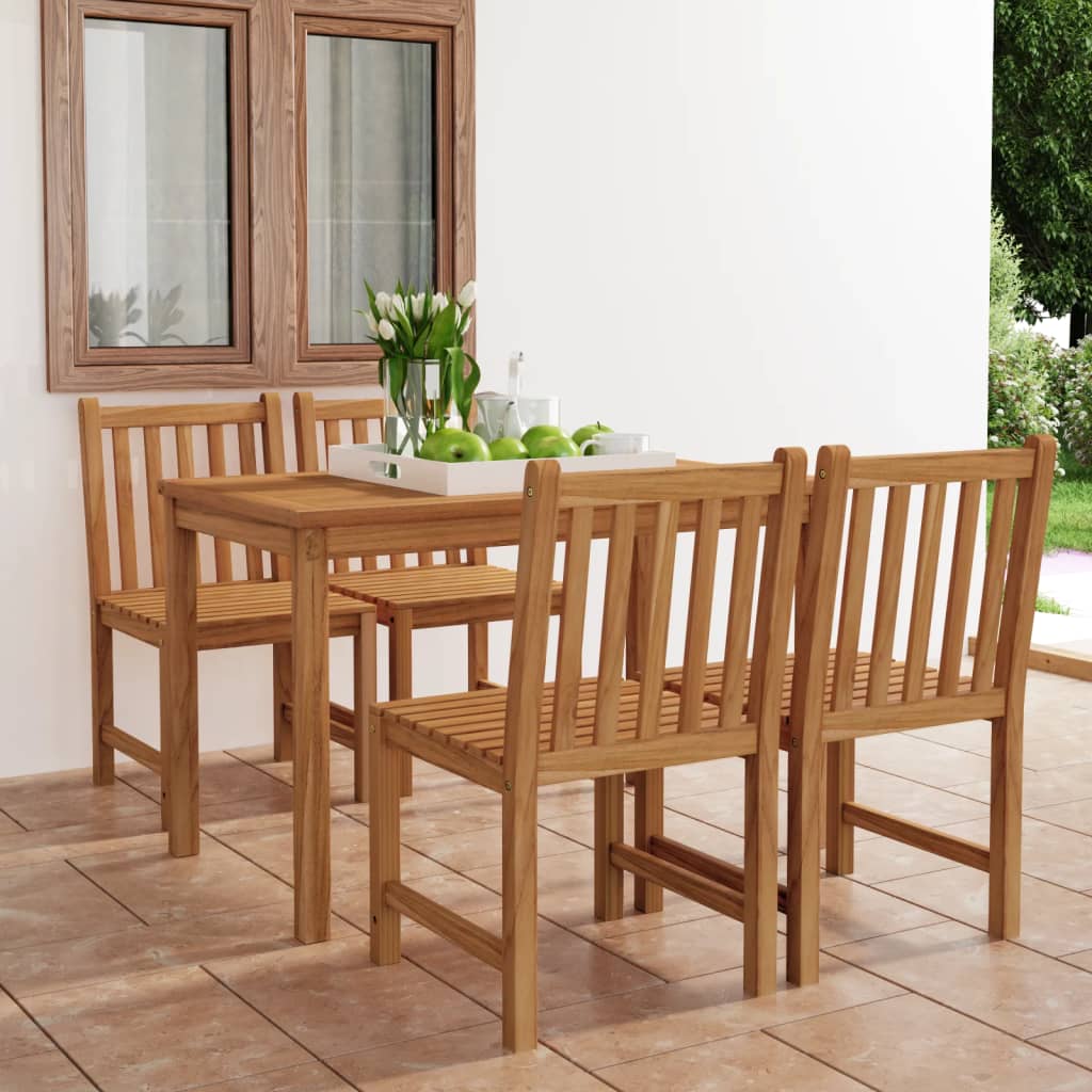 5-delers hagespisesett 120x70 cm heltre teak