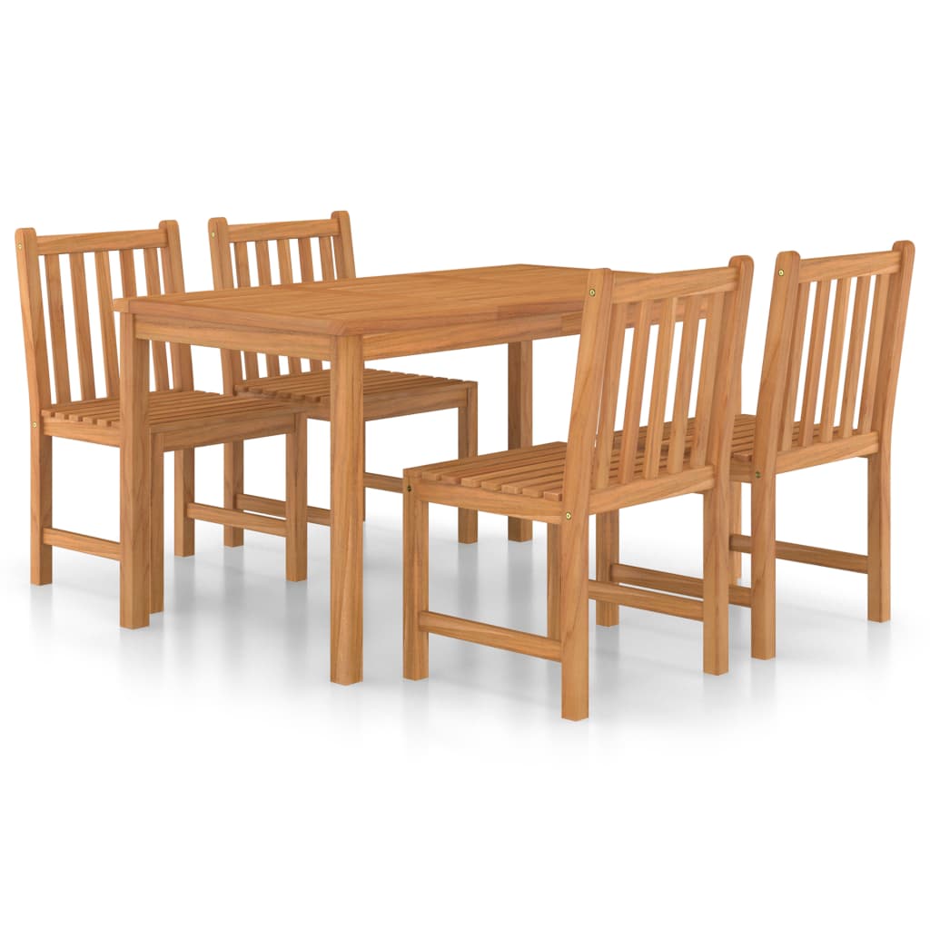 5-delers hagespisesett 140x80 cm heltre teak vidaXL