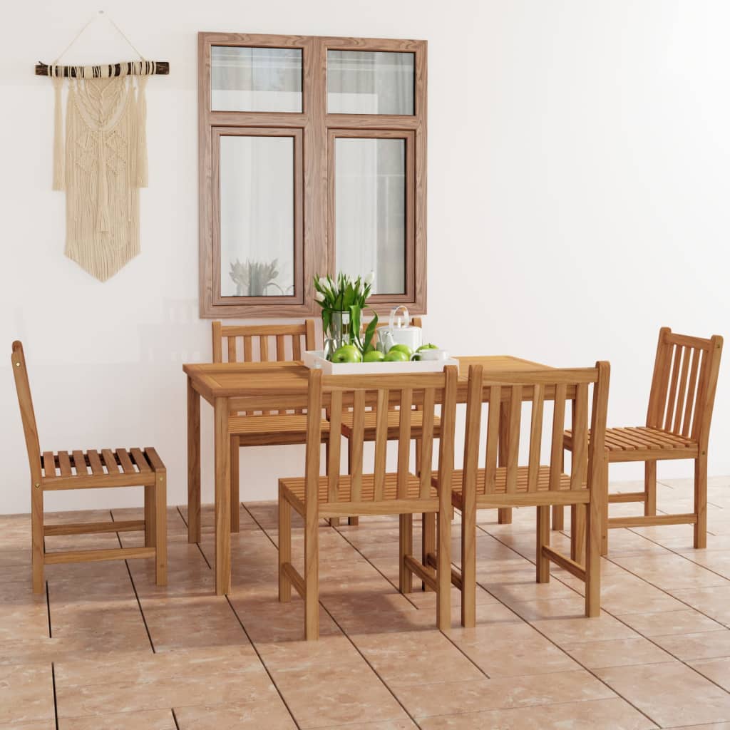 7-delers hagespisesett 150x90 cm heltre teak