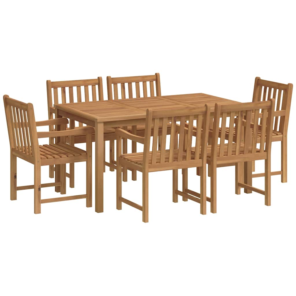7-delers hagespisesett 150x90 cm heltre teak vidaXL