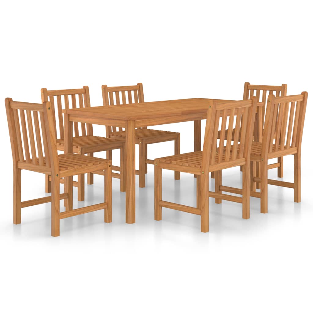 7-delers hagespisesett 160x80 cm heltre teak vidaXL
