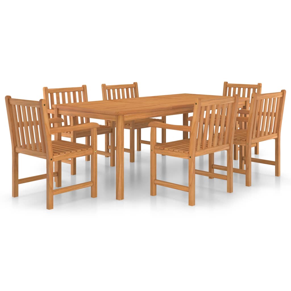 7-delers hagespisesett 200x100 cm heltre teak vidaXL