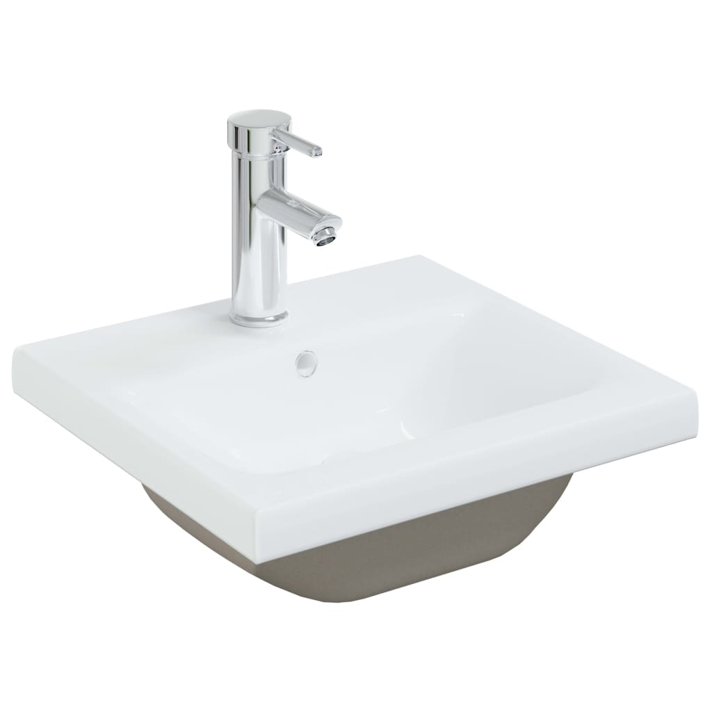 Innebygd vask med kran 42x39x18 cm keramikk hvit