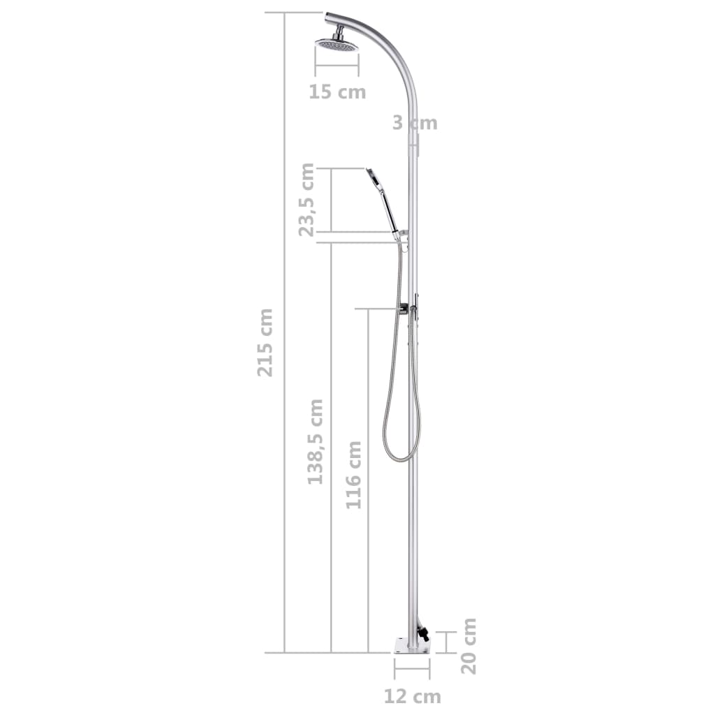 Hagedusj 215 cm aluminium vidaXL