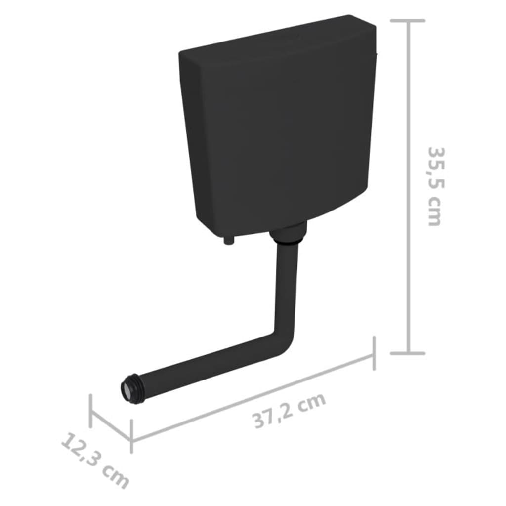 Toalettvanntank med bunnvann 3/6 L svart