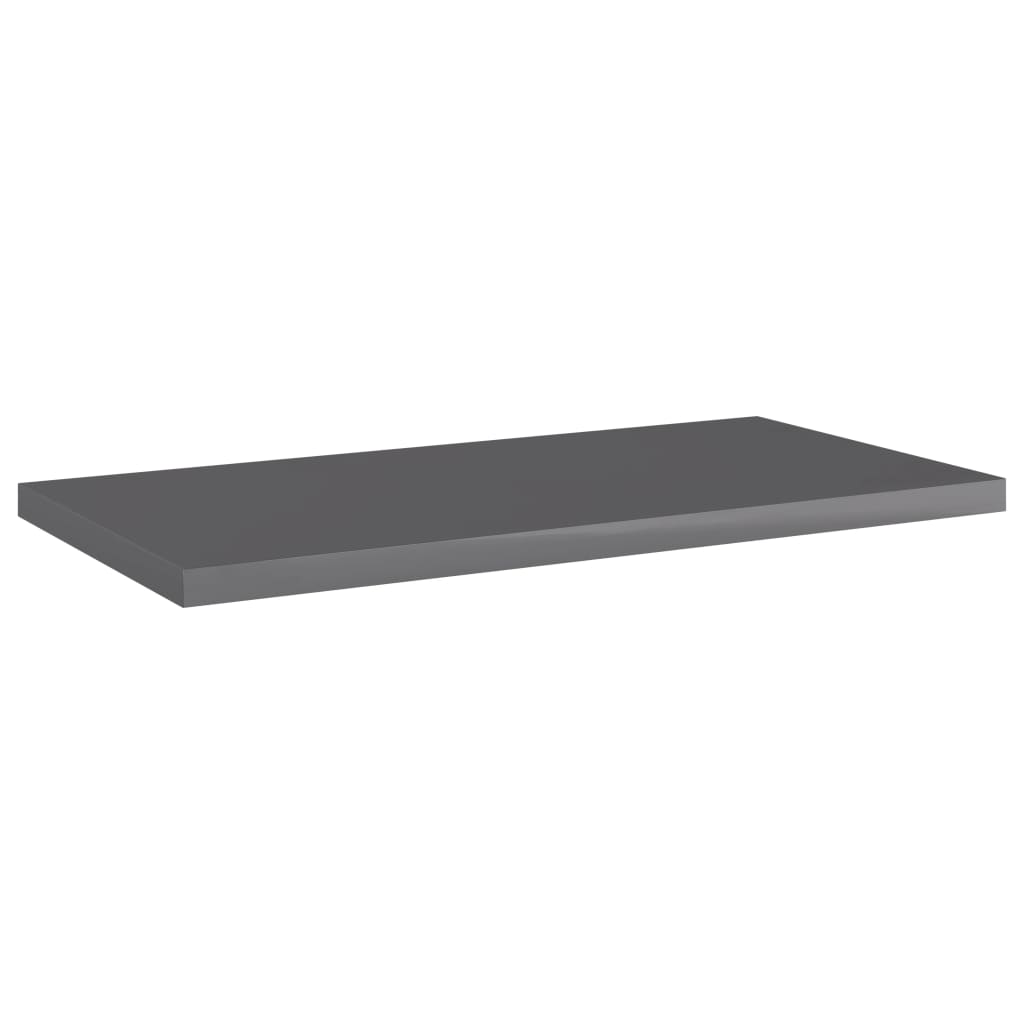 Hylleplater 8 stk høyglans grå 40x20x1,5 cm sponplate