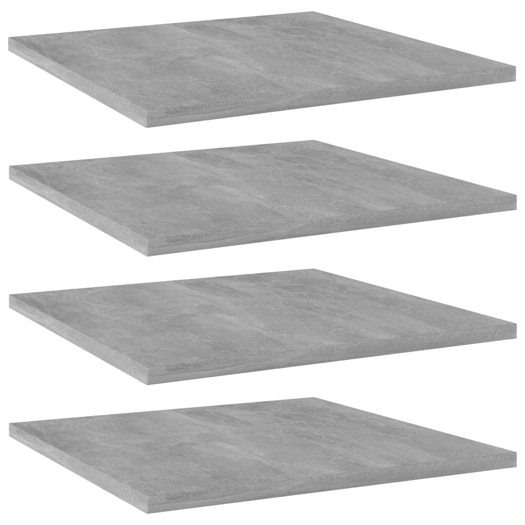 Hylleplater 4 stk betonggrå 40x40x1,5 cm konstruert tre