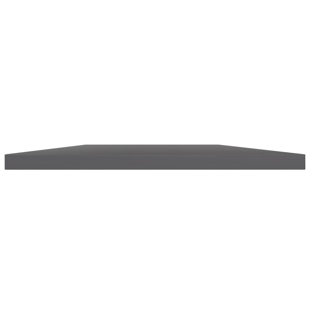 Hylleplater 8 stk høyglans grå 40x40x1,5 cm konstruert tre