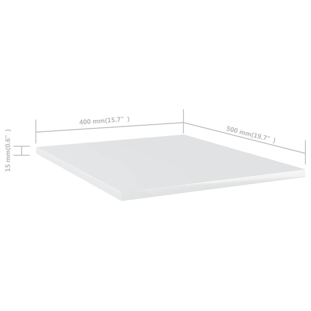 Hylleplater 8 stk høyglans hvit 40x50x1,5 cm konstruert tre