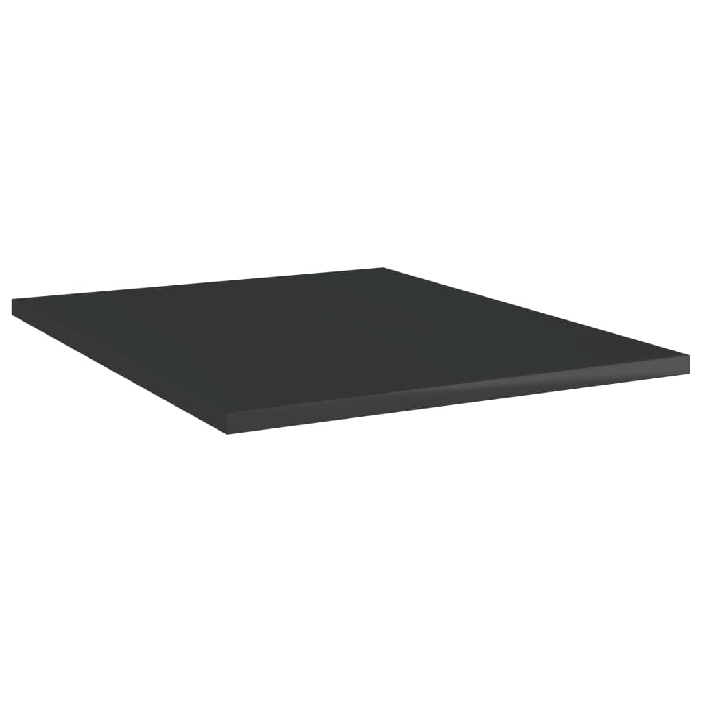 Hylleplater 8 stk høyglans svart 40x50x1,5 cm konstruert tre