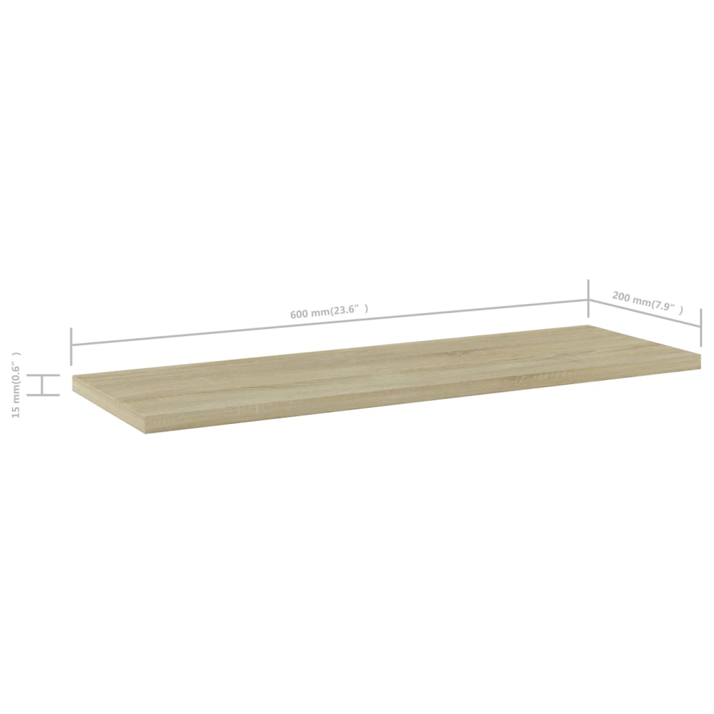 Hylleplater 4 stk sonoma eik 60x20x1,5 cm sponplate