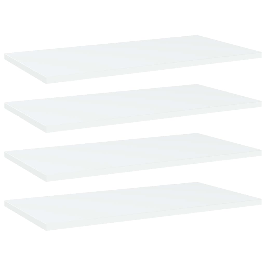 Hylleplater 4 stk hvit 60x30x1,5 cm sponplate