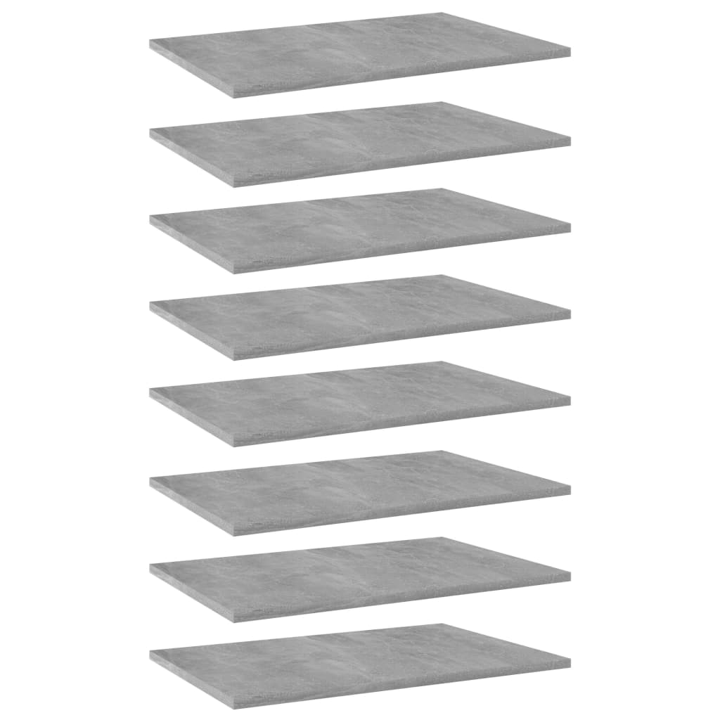 Hylleplater 8 stk betonggrå 60x40x1,5 cm sponplate