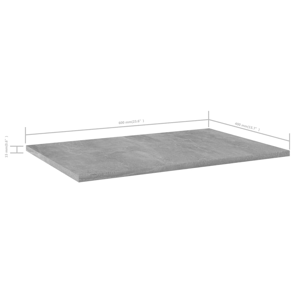 Hylleplater 8 stk betonggrå 60x40x1,5 cm sponplate