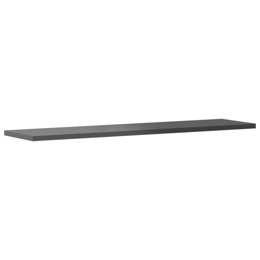 Hylleplater 8 stk høyglans grå 80x20x1,5 cm sponplate