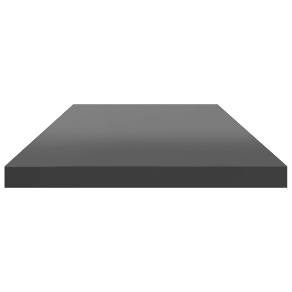 Hylleplater 8 stk høyglans grå 80x20x1,5 cm sponplate
